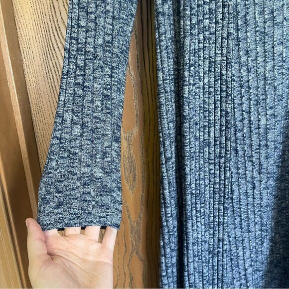 Bobeau Marled Blue Maxi Ribbed Cardigan Medium - Picture 3 of 5